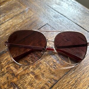 Tory Burch Gold Aviator Sunglasses